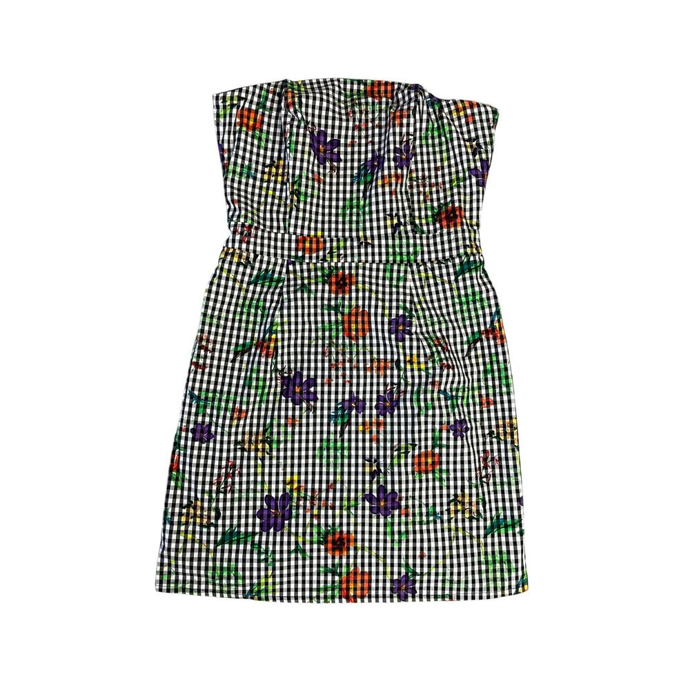 NWT Romeo & Juliet Couture Gingham Plaid & Floral Sleeveless Mini Dress SZ Small
